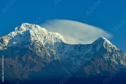 Annapurna South Peak and pass in the Himalaya mountains  Annapurna region  Nepal