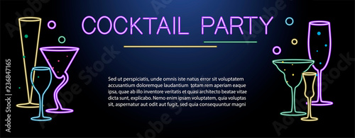 Banner template for night cocktail party. 