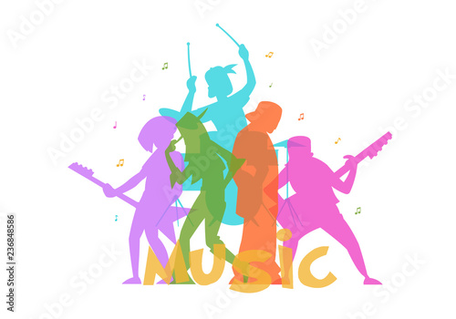 colorful cartoony silhouettes