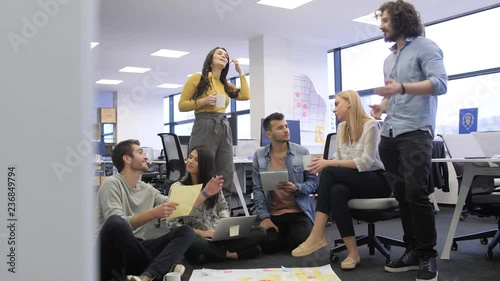 Wallpaper Mural Startup business people group discussing about their project. Tech office, tech company, tech startup, tech team. Torontodigital.ca