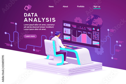 Interface to tracking website interaction. Software data interacting with infographic, database or desktop graphs. Retail management, order chart of virtual shopping. Statistics vector illustration