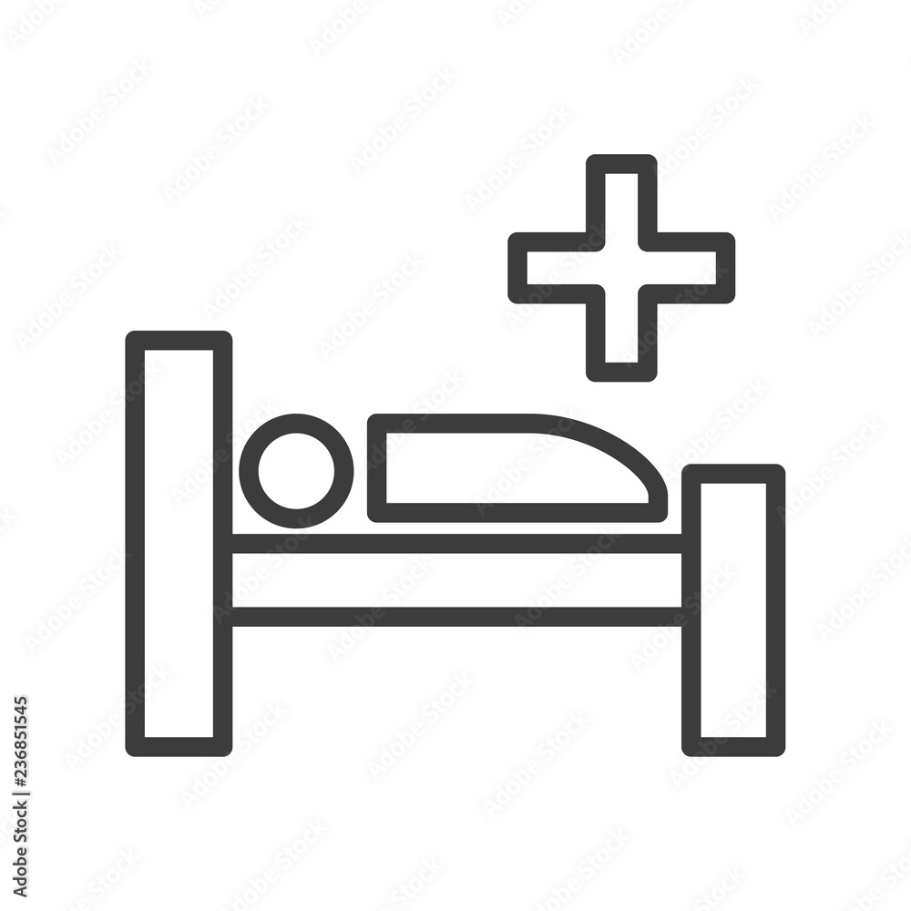 Hospital bed vector icon in modern flat style isolated. Hospital bed can support is good for your web design. Hospital bed vector icon in modern flat style isolated. Hospital bed can support is good for your web design.