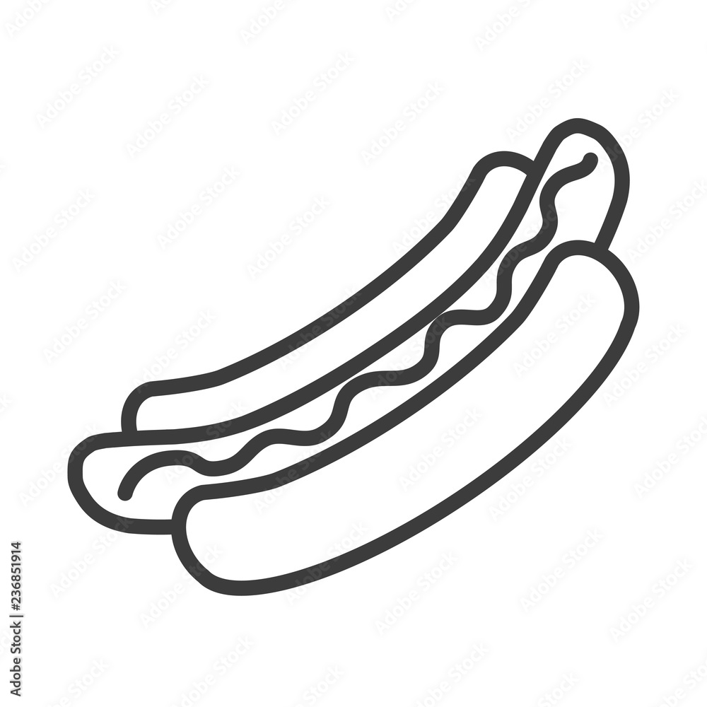 Hot dog vector icon in modern flat style isolated. Hot dog can support is good for your web design.