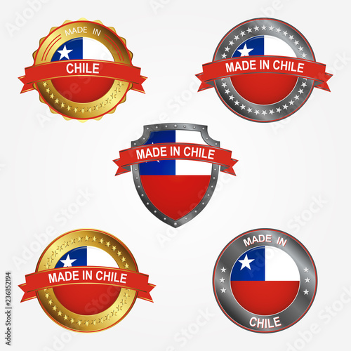 Design label of made in Chile. Vector illustration