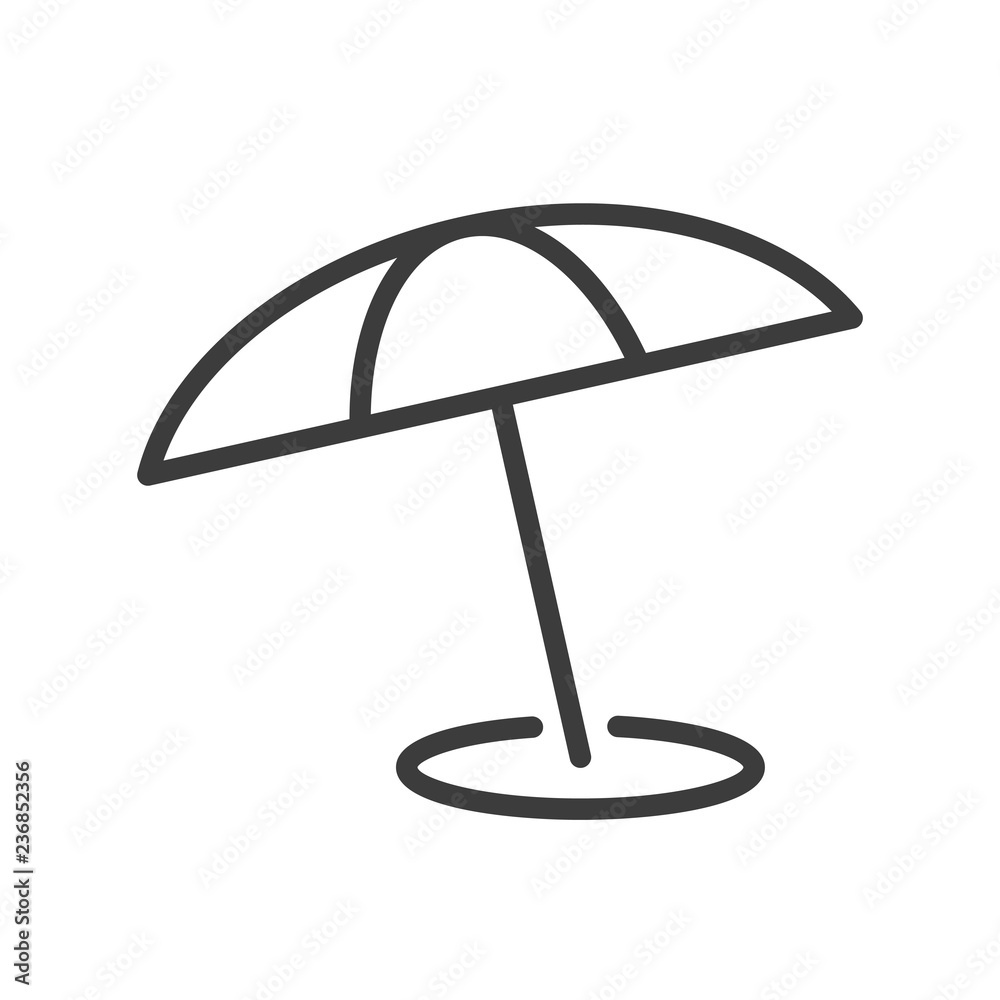 Parasol vector icon in modern flat style isolated. Parasol can support is good for your web design.