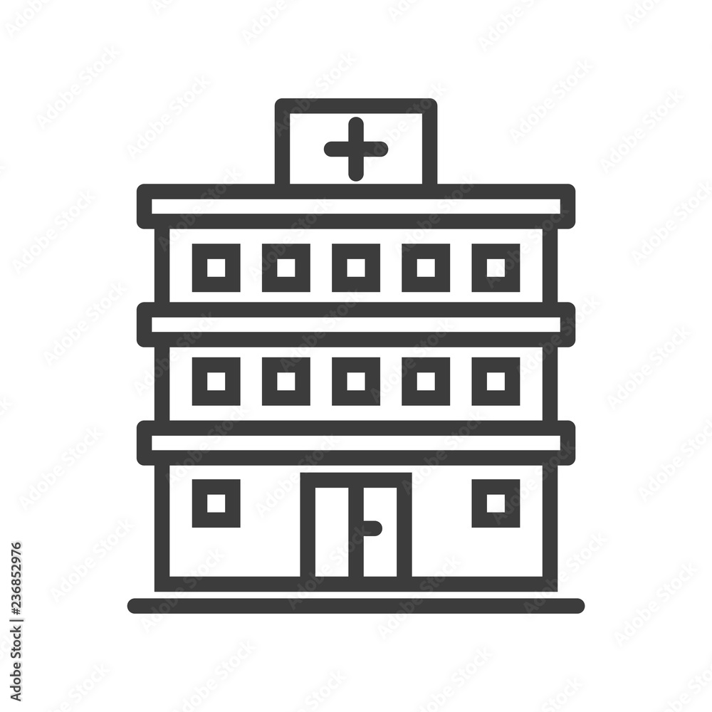 Hospital vector icon in modern flat style isolated. Hospital can support is good for your web design. Hospital vector icon in modern flat style isolated. Hospital can support is good for your web design.