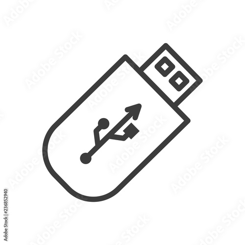 Flash drive vector icon in modern flat style isolated. Flash drive can support is good for your web design.