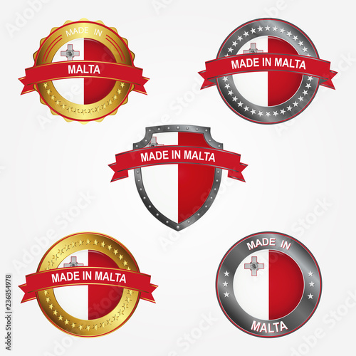 Design label of made in Malta. Vector illustration