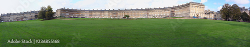 Bath,United Kingdom-October 13, 2011: The Royal Crescent, a row of 30 terraced houses in Bath.