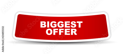 red vector banner biggest offer