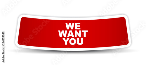 red vector banner we want you