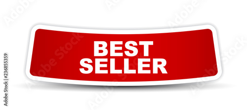 red vector banner best seller