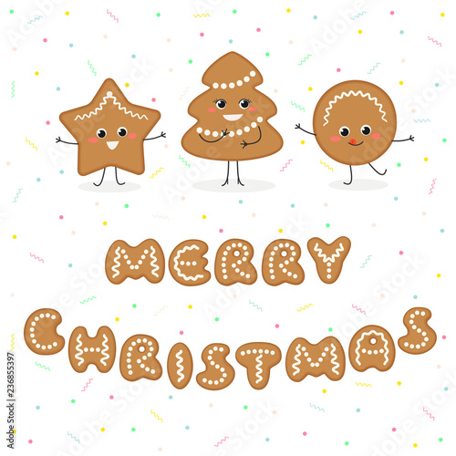 Merry Christmas gingerbread funny cookies