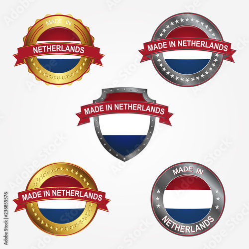 Design label of made in Netherlands. Vector illustration