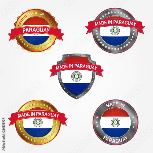 Design label of made in Paraguay. Vector illustration