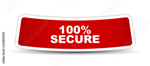 red vector banner 100% secure