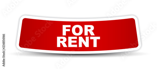 red vector banner for rent