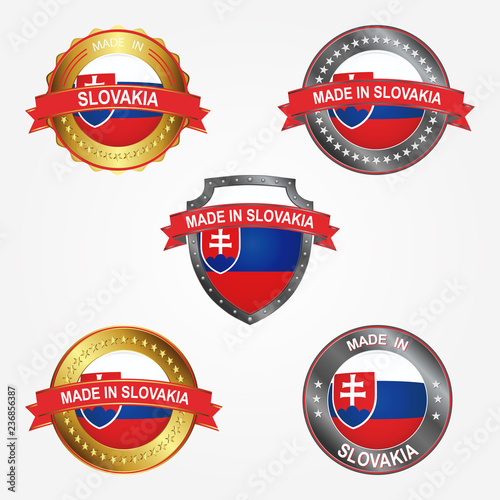 Design label of made in Slovakia. Vector illustration