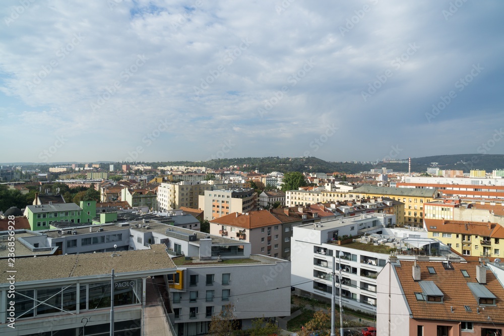 Brno, Czech Republic - Sep 12 2018: View to the streets of Brno city center. Czech Republic