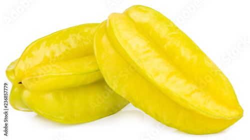  star fruit carambola or star apple ( starfruit ) isolated on white background with clipping path