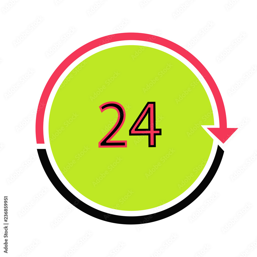 Fototapeta premium 24h Call center - help icon, technical support icon, computer service support, tech support concept