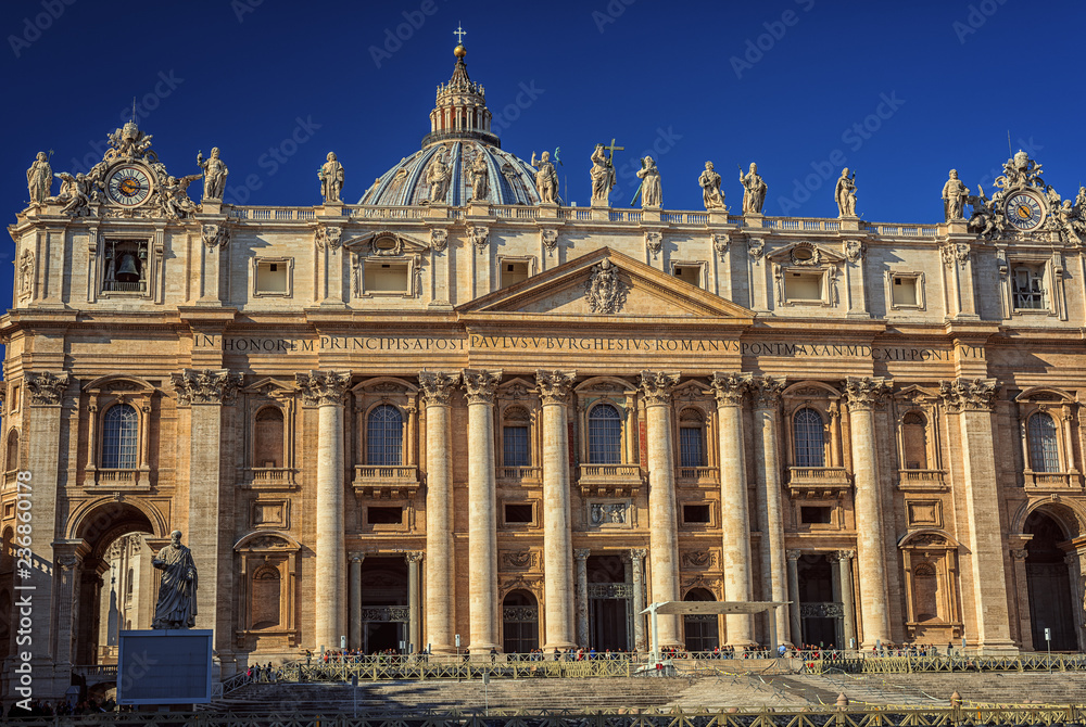 St. Peter's Basilica. St. Peter's is the most renowned churches in Vatican City