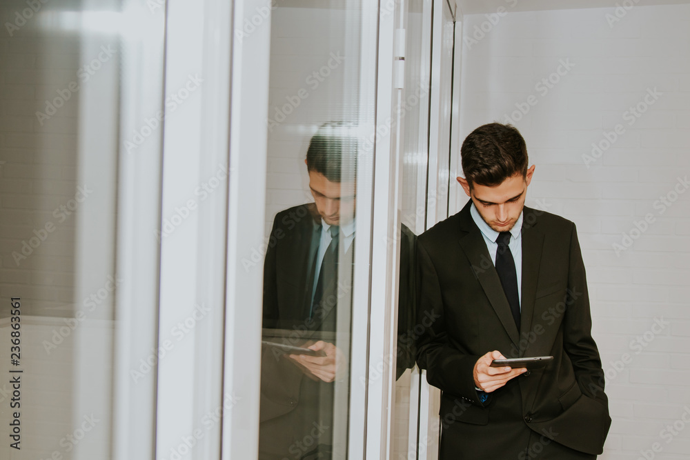 business man with computer or digital tablet business man with computer or digital tablet