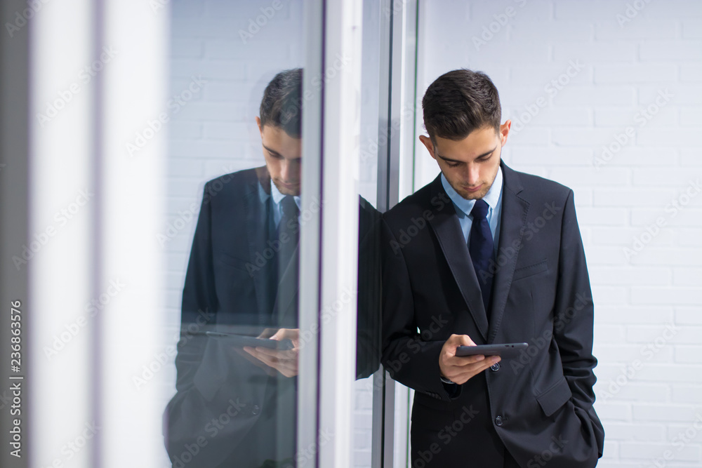 business man with computer or digital tablet business man with computer or digital tablet