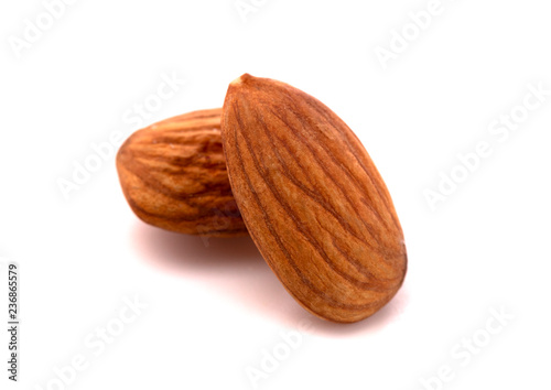Whole California Almonds on a White Background