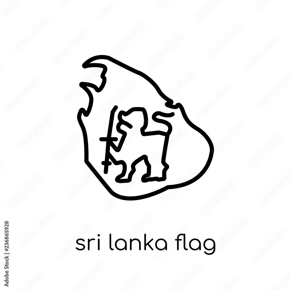 Sri Lanka flag icon. Trendy modern flat linear vector Sri Lanka flag icon on white background from thin line Country Flags collection