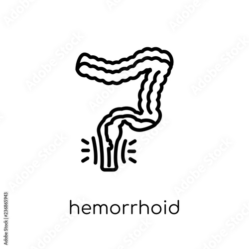 Hemorrhoid icon. Trendy modern flat linear vector Hemorrhoid icon on white background from thin line Diseases collection