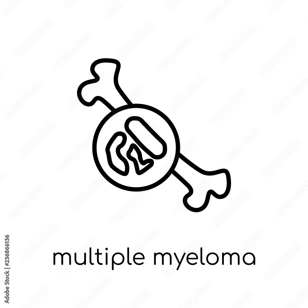 Multiple myeloma icon. Trendy modern flat linear vector Multiple myeloma icon on white background from thin line Diseases collection Multiple myeloma icon. Trendy modern flat linear vector Multiple myeloma icon on white background from thin line Diseases collection