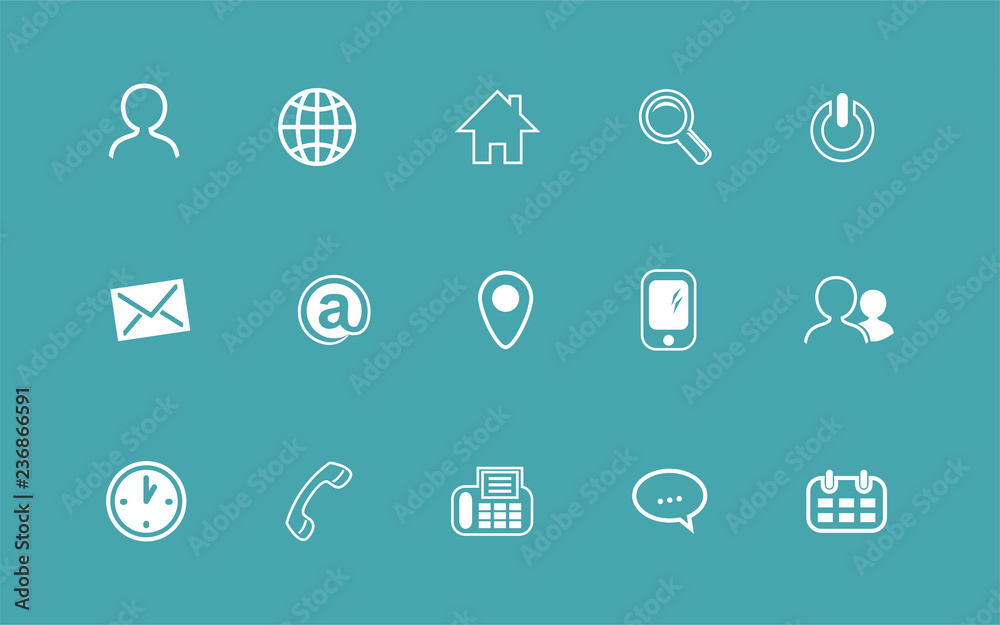 A set of icons for contact information. Vector icons information. Contact information in character set. A set of icons for contact information. Vector icons information. Contact information in character set.