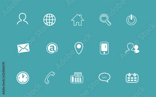 A set of icons for contact information. Vector icons information. Contact information in character set.
