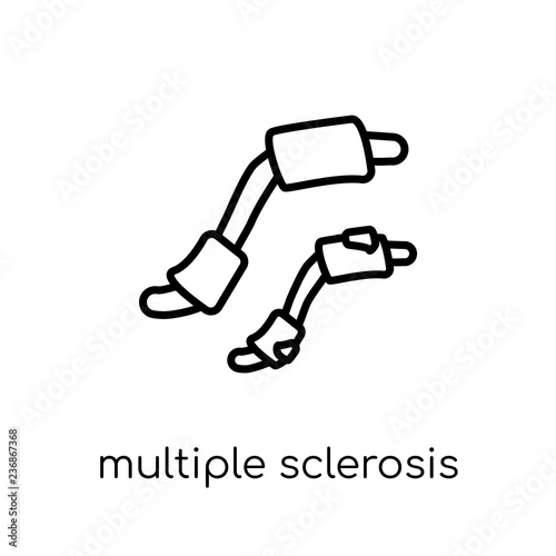 Multiple sclerosis icon. Trendy modern flat linear vector Multiple sclerosis icon on white background from thin line Diseases collection
