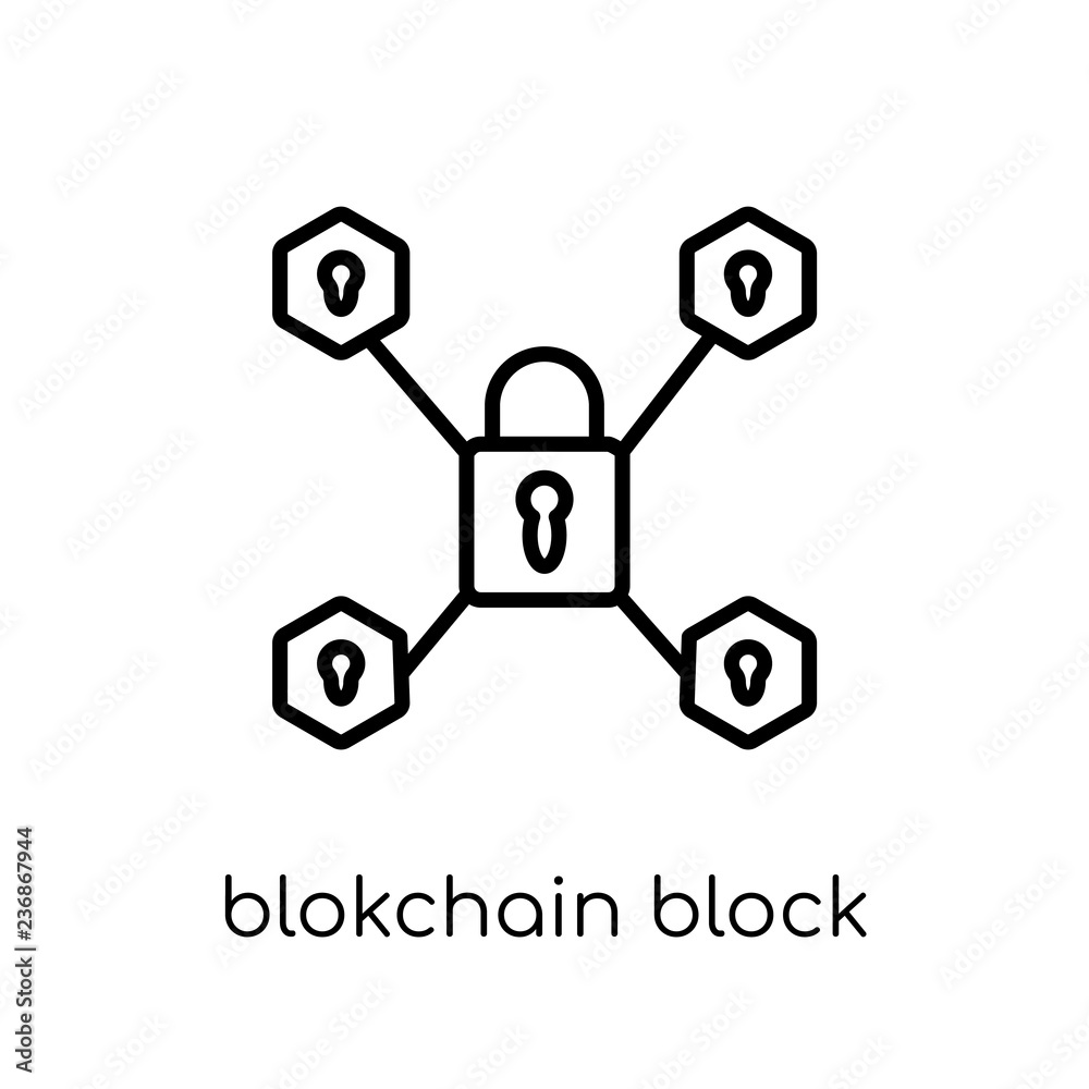 blokchain block icon. Trendy modern flat linear vector blokchain block icon on white background from thin line Cryptocurrency economy and finance collection, outline vector illustration blokchain block icon. Trendy modern flat linear vector blokchain block icon on white background from thin line Cryptocurrency economy and finance collection, outline vector illustration