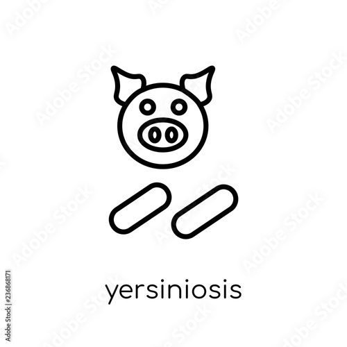 Yersiniosis icon. Trendy modern flat linear vector Yersiniosis icon on white background from thin line Diseases collection