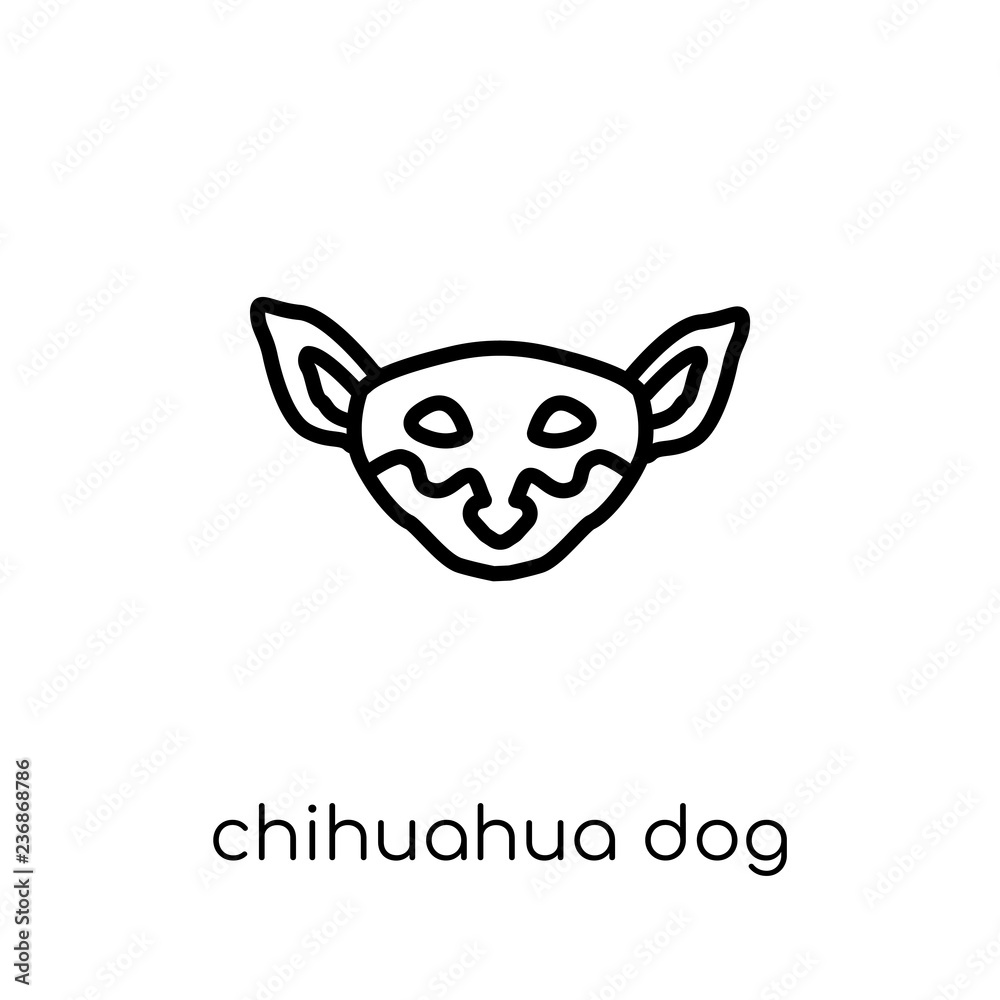 Chihuahua dog icon. Trendy modern flat linear vector Chihuahua dog icon on white background from thin line dogs collection Chihuahua dog icon. Trendy modern flat linear vector Chihuahua dog icon on white background from thin line dogs collection