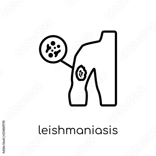 Leishmaniasis icon. Trendy modern flat linear vector Leishmaniasis icon on white background from thin line Diseases collection