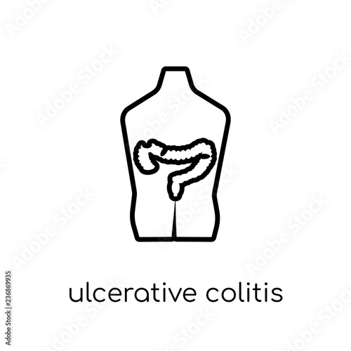 Ulcerative colitis icon. Trendy modern flat linear vector Ulcerative colitis icon on white background from thin line Diseases collection