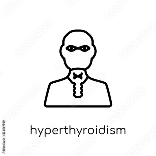 Hyperthyroidism icon. Trendy modern flat linear vector Hyperthyroidism icon on white background from thin line Diseases collection