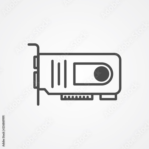 Videocard vector icon sign symbol