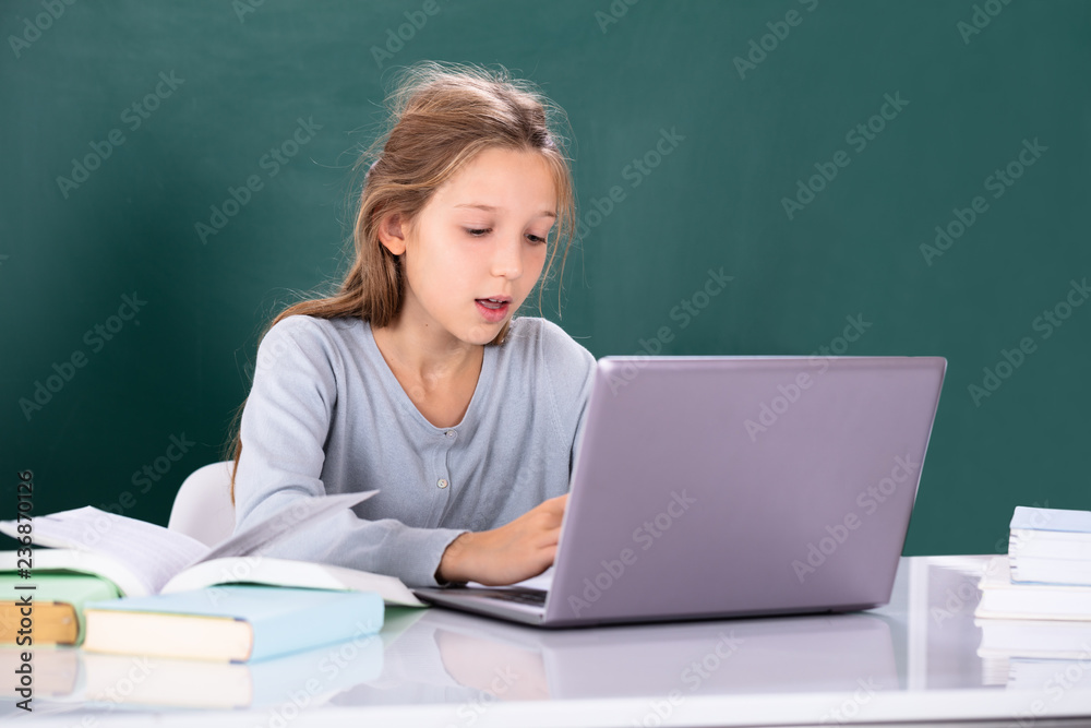 Student Using Laptop