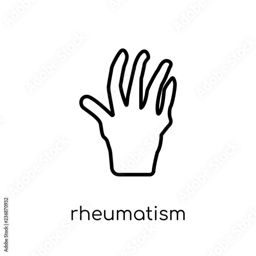 Rheumatism icon. Trendy modern flat linear vector Rheumatism icon on white background from thin line Diseases collection