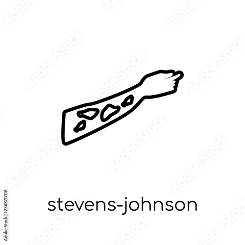 Stevens-Johnson syndrome icon. Trendy modern flat linear vector Stevens-Johnson syndrome icon on white background from thin line Diseases collection