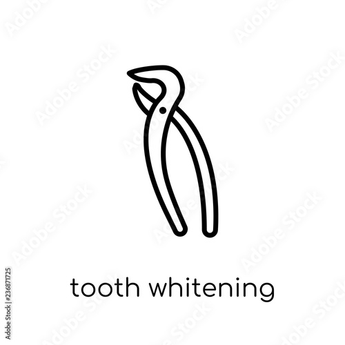 Tooth whitening icon. Trendy modern flat linear vector Tooth whitening icon on white background from thin line Dentist collection