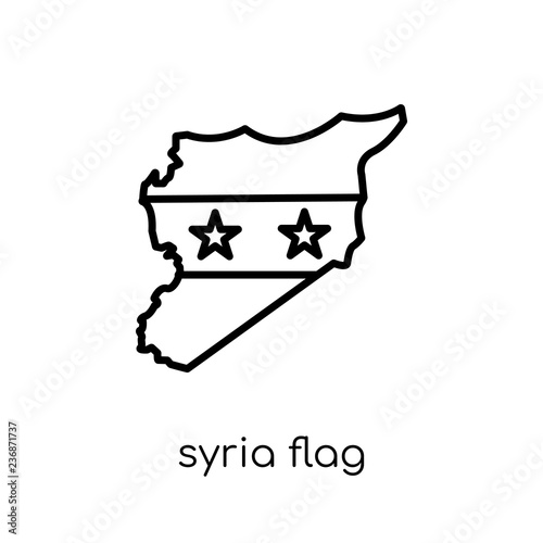 Syria flag icon. Trendy modern flat linear vector Syria flag icon on white background from thin line Country Flags collection