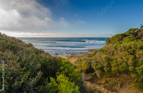 Perfect waves at Bells Beach, Torquay, Great Ocean Road, Victoria, Australia. photo