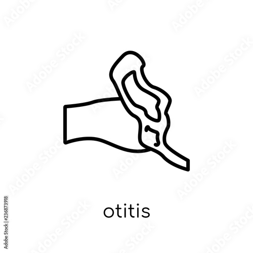Otitis icon. Trendy modern flat linear vector Otitis icon on white background from thin line Diseases collection