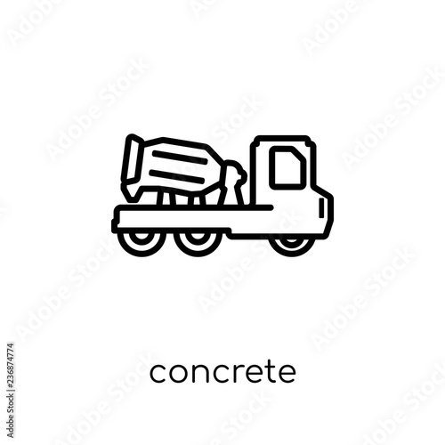 Concrete icon. Trendy modern flat linear vector Concrete icon on white background from thin line Construction collection